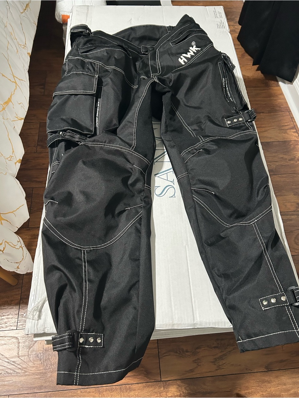 Men's Black Protective Motorcycle pants with Reinforced Knees